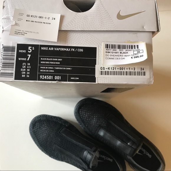 NWT CDG x Nikelab Vapormax US 7 - Picture 6 of 7
